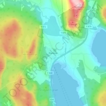 Docksta topographic map, elevation, terrain