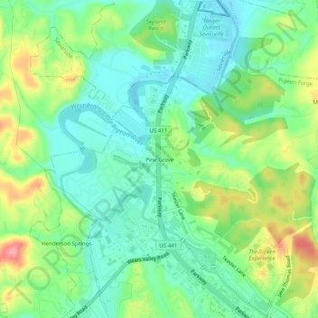 Pine Grove topographic map, elevation, terrain