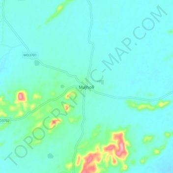 Majholi topographic map, elevation, terrain