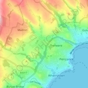 Heamoor topographic map, elevation, terrain