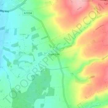 Sancton topographic map, elevation, terrain