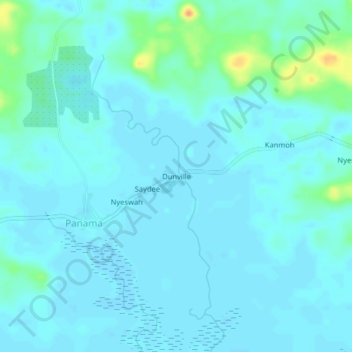 Dunville topographic map, elevation, terrain