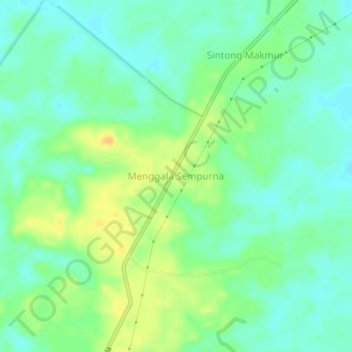 Menggala Sempurna topographic map, elevation, terrain