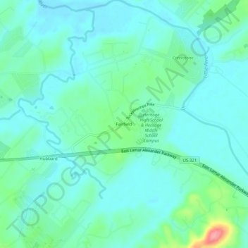Fairfield topographic map, elevation, terrain