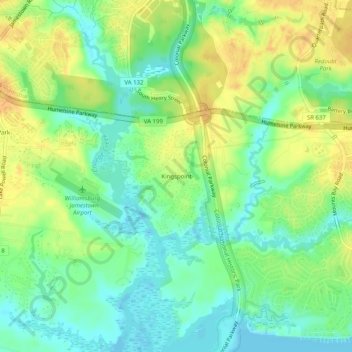 Kingspoint topographic map, elevation, terrain