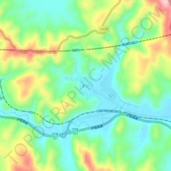 Duole topographic map, elevation, terrain