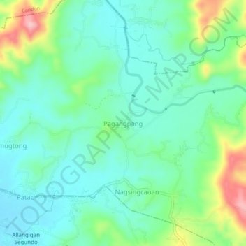 Pagangpang topographic map, elevation, terrain