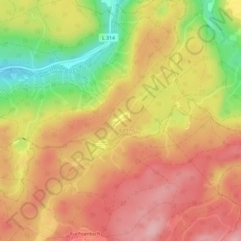 Altdorfer Wald topographic map, elevation, terrain