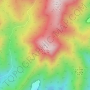 Mount Pleasant topographic map, elevation, terrain