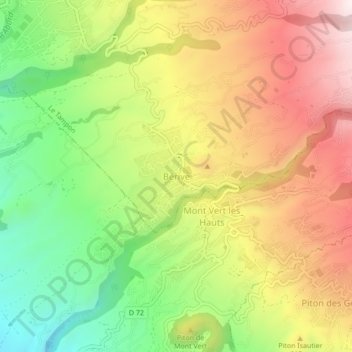 Bérive topographic map, elevation, terrain