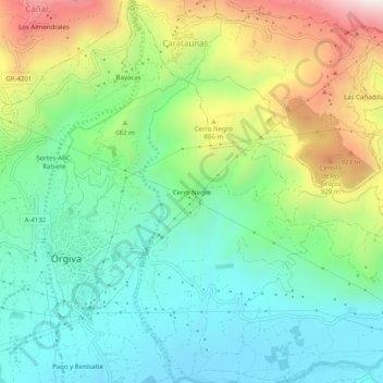 Cerro Negro topographic map, elevation, terrain