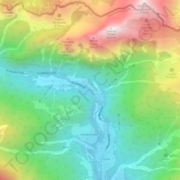 Timau topographic map, elevation, terrain