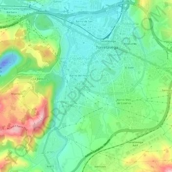 Campuzano topographic map, elevation, terrain