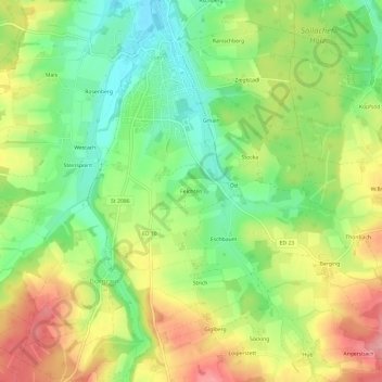 Feichten topographic map, elevation, terrain