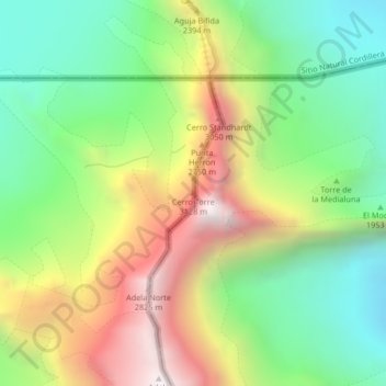 Cerro Torre topographic map, elevation, terrain