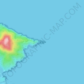 Cap Béar topographic map, elevation, terrain