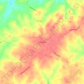 Woodridge topographic map, elevation, terrain