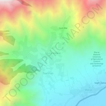 Chunt Valiwar topographic map, elevation, terrain