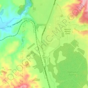 Waiouru topographic map, elevation, terrain