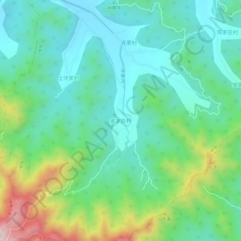 姜家夼村 topographic map, elevation, terrain