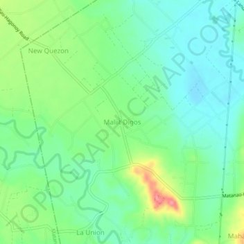 Maliit Digos topographic map, elevation, terrain