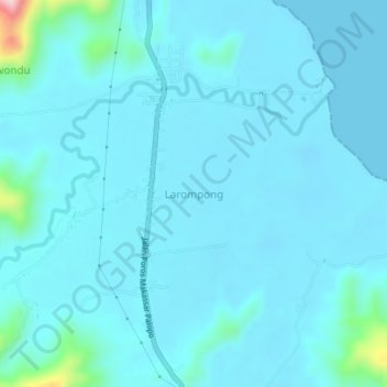 Larompong topographic map, elevation, terrain