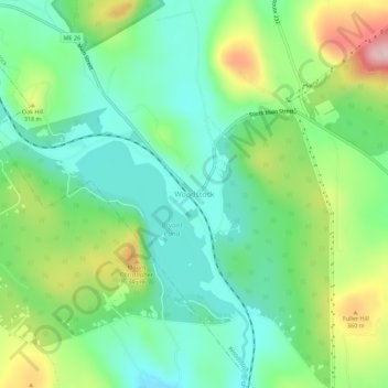 Bryant Pond topographic map, elevation, terrain
