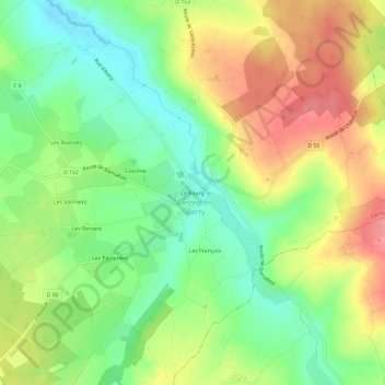 Le Bourg topographic map, elevation, terrain