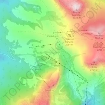 Rolle Pass topographic map, elevation, terrain