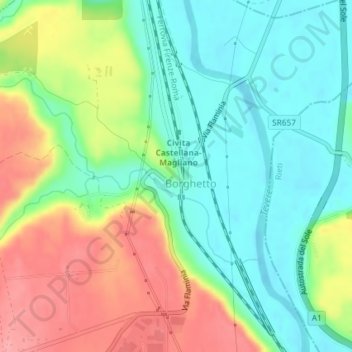 Castello di Borghetto topographic map, elevation, terrain