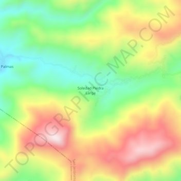 Soledad Piedra Larga topographic map, elevation, terrain