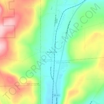 Beaver Dams topographic map, elevation, terrain