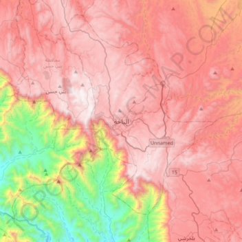 Al Bahah topographic map, elevation, terrain
