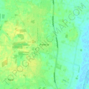 Pandrup topographic map, elevation, terrain