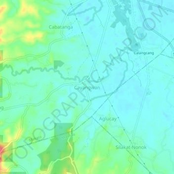 Cayangwan topographic map, elevation, terrain