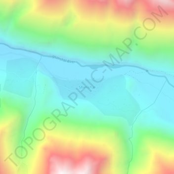 Shimshal topographic map, elevation, terrain