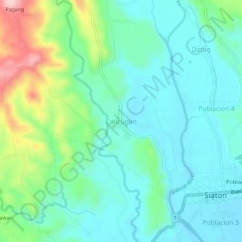 Caticugan topographic map, elevation, terrain