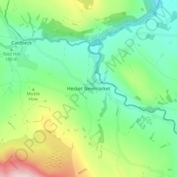 Hesket Newmarket topographic map, elevation, terrain