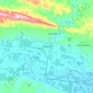 Kirkwood topographic map, elevation, terrain