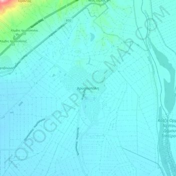 Chrysoupoli topographic map, elevation, terrain