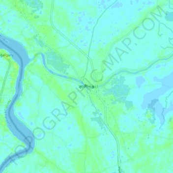 Kaliganj topographic map, elevation, terrain