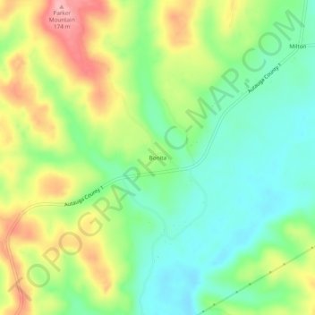 Bonita topographic map, elevation, terrain