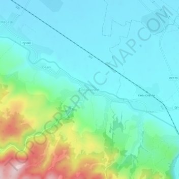 Dobricionești topographic map, elevation, terrain