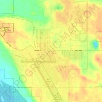 Kincheloe topographic map, elevation, terrain
