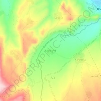 Kanigund topographic map, elevation, terrain