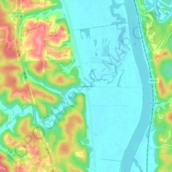 Southside topographic map, elevation, terrain