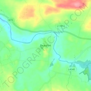 Beaufort topographic map, elevation, terrain