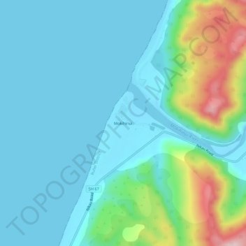 Mokihinui topographic map, elevation, terrain