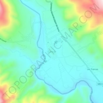 Concá topographic map, elevation, terrain