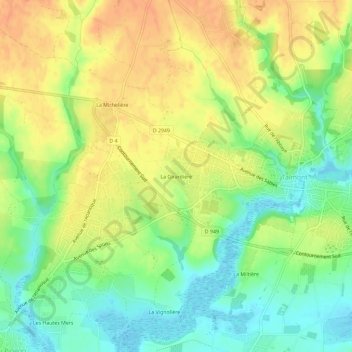 La Girardière topographic map, elevation, terrain